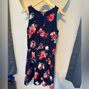 Floral navy dress